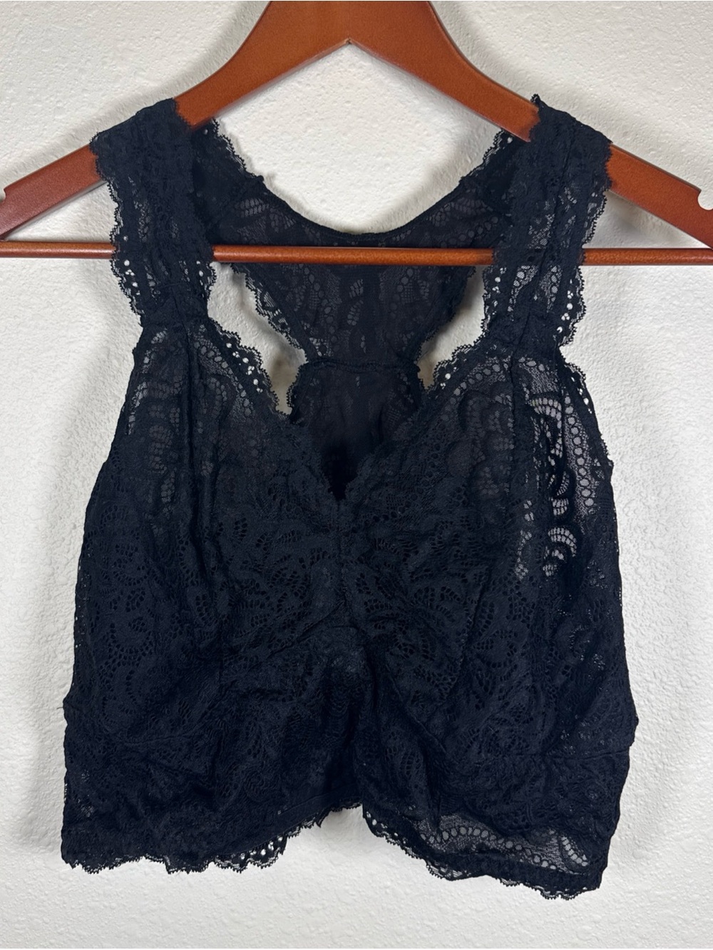 Torrid Curve Black Floral Lace Racerback Bralette Size 0 / Women's 12 / L NEW